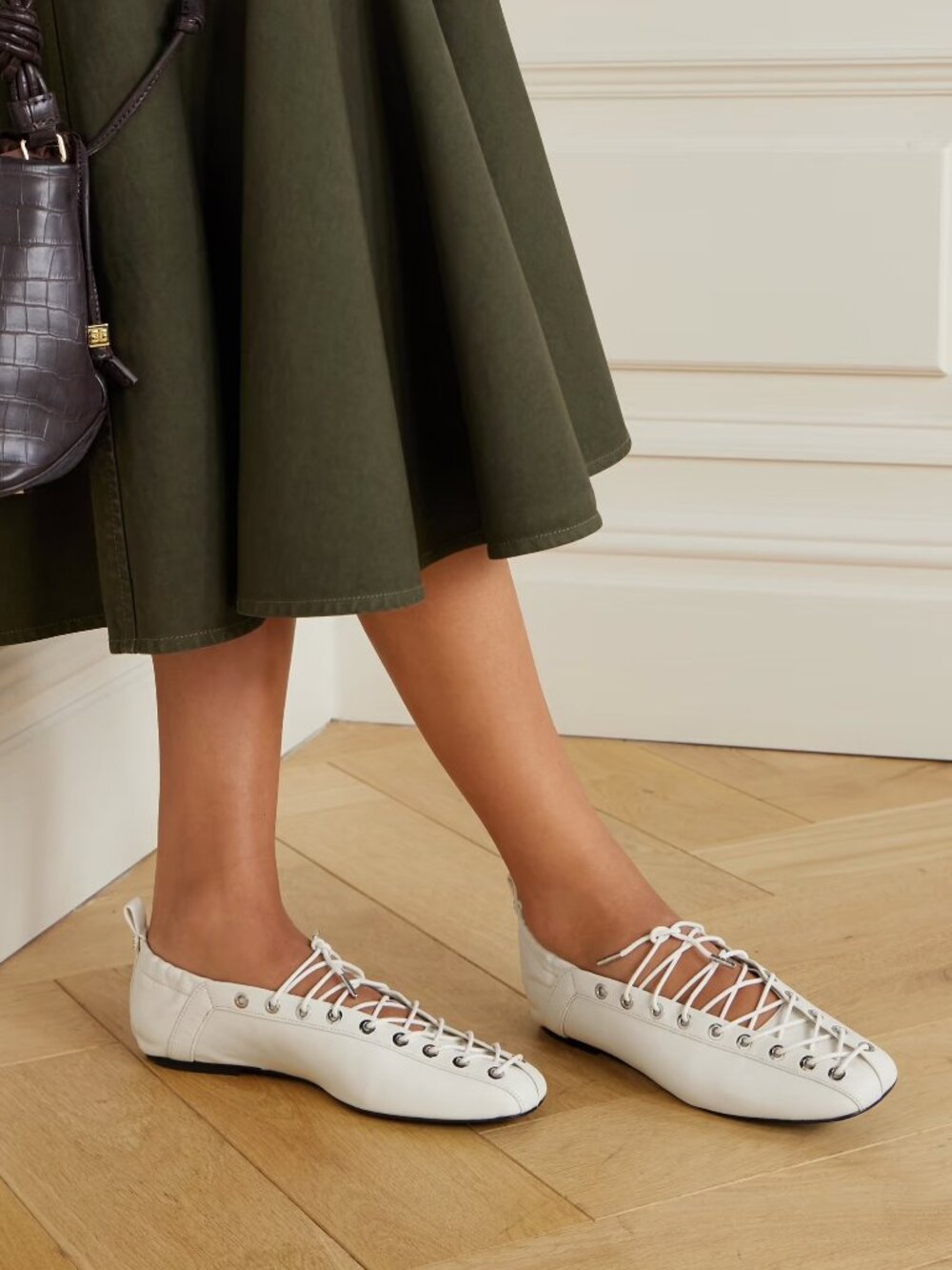 Ganni lace-up ballerina flats Size 39